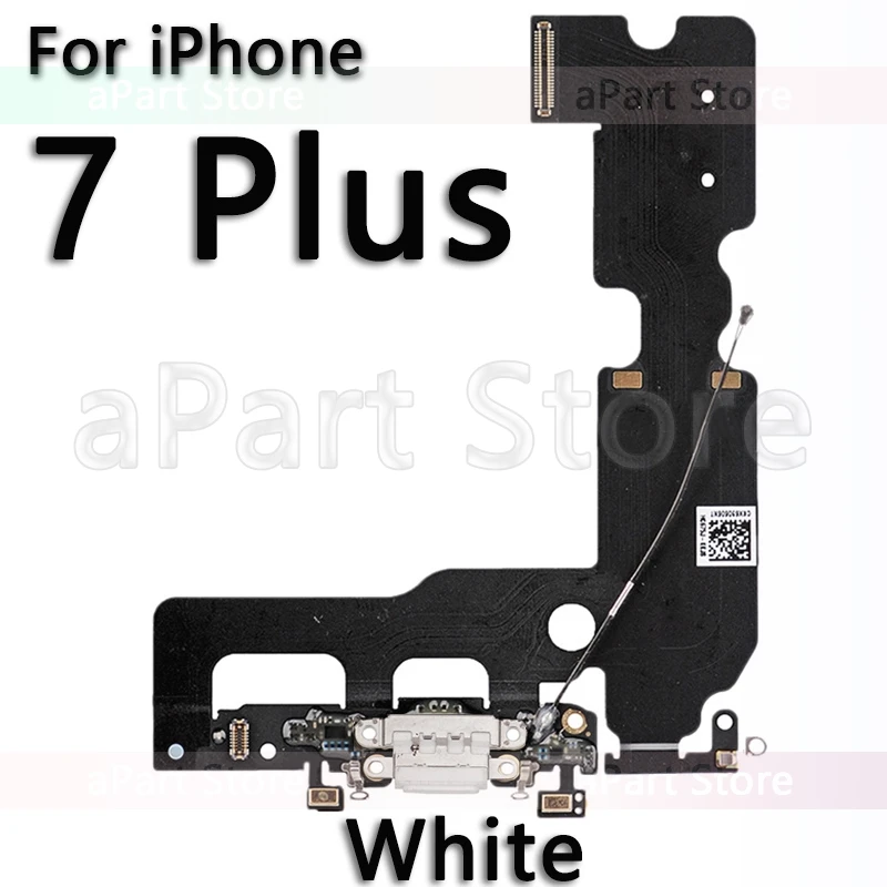 Нижняя док-станция для зарядки для iPhone Xs Max X XR 7 8 Plus USB зарядное устройство Порт платы док-станция разъем микрофон гибкий кабель Замена - Цвет: 7 Plus White