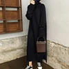 Women Autumn Winter thick Turtleneck long Sweater Dress ladies Long Sleeve straight split Knitted pullover dresses solid ► Photo 2/6