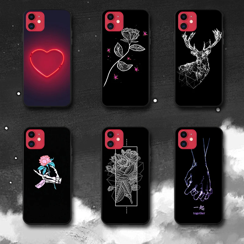 

Silicone Phone Case For iPhone 11 Pro Max Case Painted Back Cover For iPhone SE 2020 7 8 6 6S Plus XR XS Max 11pro 7plus Shell