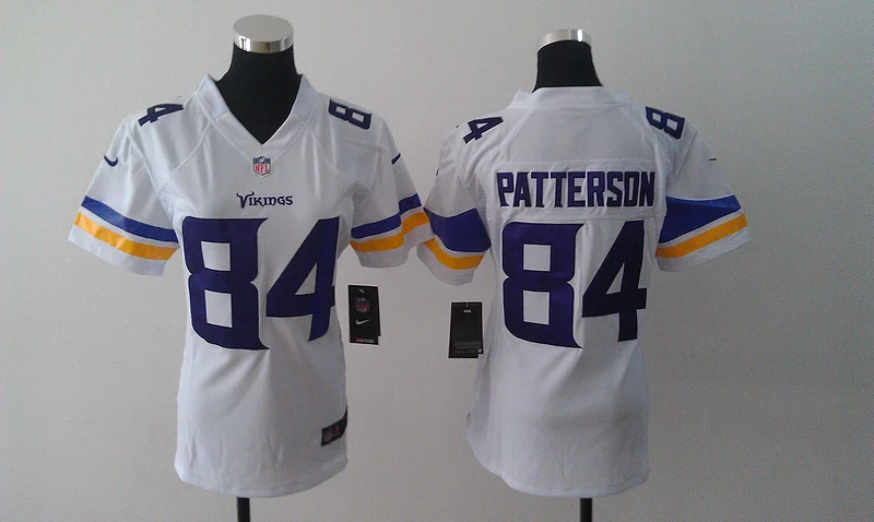Серебристый Женские футболки Minnesota s, 5 Teddy Bridgewater 28 Adrian Peterson 84 Cordarrelle Patterson - Цвет: Серебристый