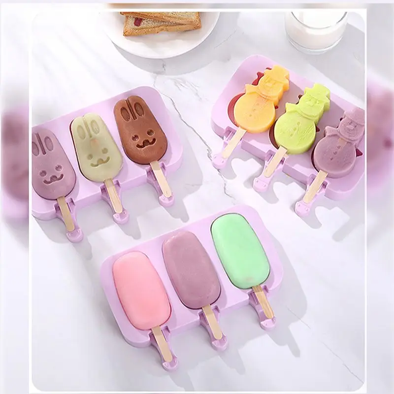 À faire soi-même Silicone Ice Cream Mold jus Popsicle Maker Ice Lolly moule Sticks 
