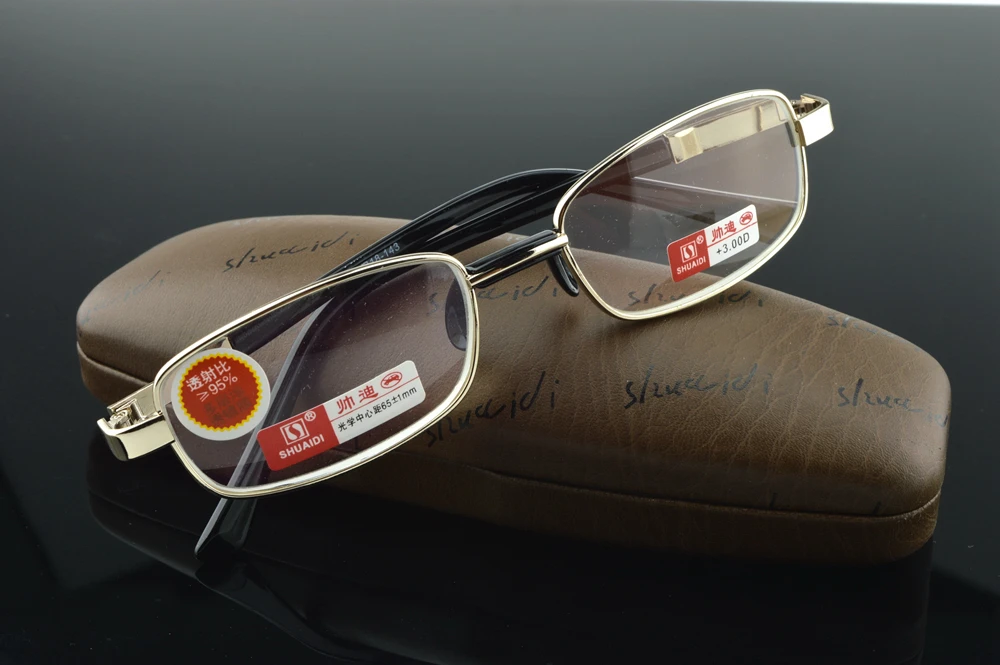 

=Shuai Di Brand = Natural Crystal Lens Full-Rim Nickel Alloy Luxury Men Women Reading Glasses +1 +1.5 +2 +2.5 +3 +3.5 +4