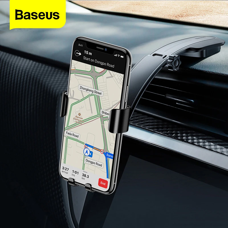 Металлический автомобильный держатель Baseus для iPhone X Samsung S9 телефона подставка