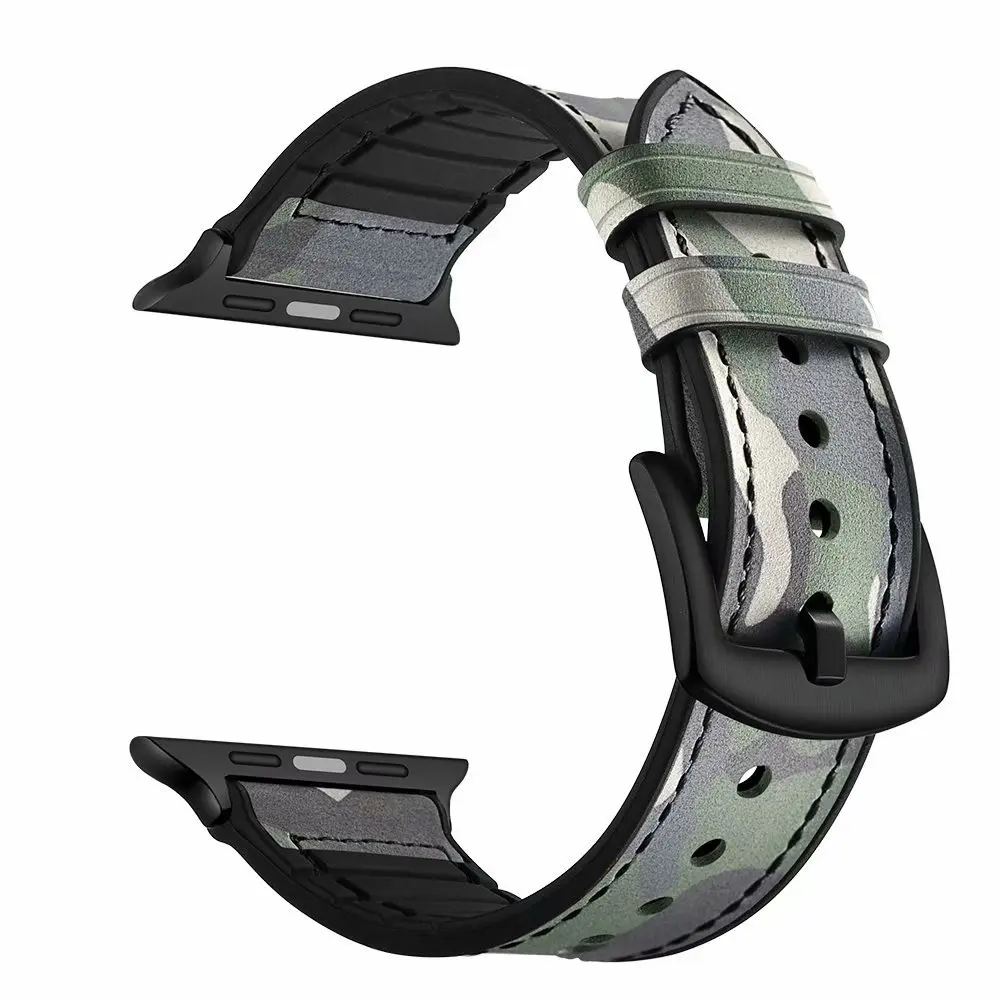 Camouflage green Cinturino для apple watch 5 42 мм ремешок для iwatch i watch ремешок кожаный ремешок для часов 44 мм серия 4 3 2 1 полосы correa ремень - Цвет ремешка: Camouflage green