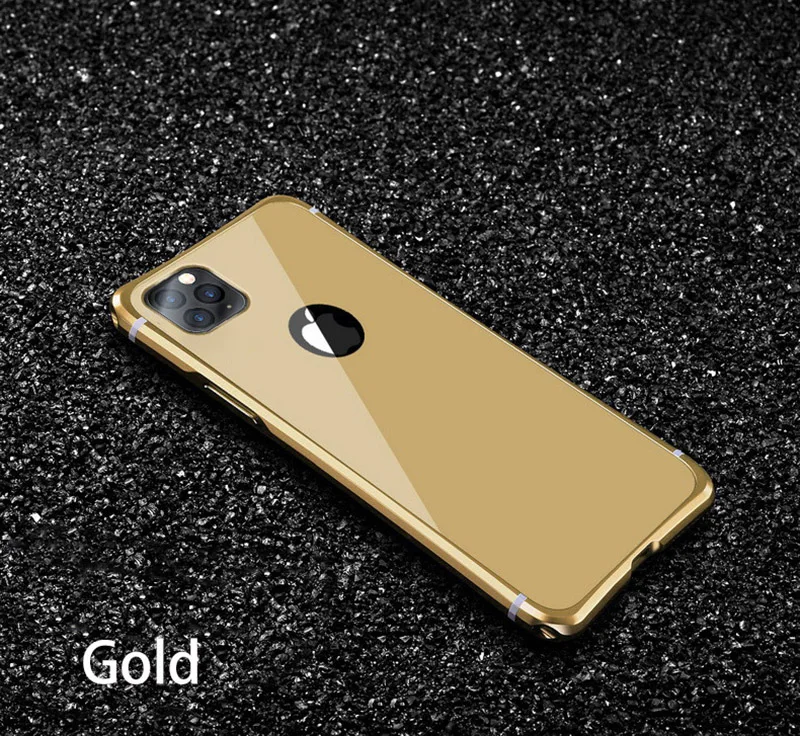 Гибридный Жесткий ПК винтовой чехол для iPhone 11 Pro Max металлический каркас антидетонационный чехол для iPhone 11 11 Pro Max Coque чехол - Цвет: Gold