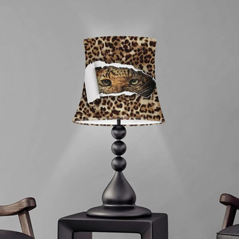 Leopard Print Cloth Shade Modern Light Shade For Wall Lamp 3D Animal Design Fabric Lamp Shade Covers Decorative Table Lamp Cover