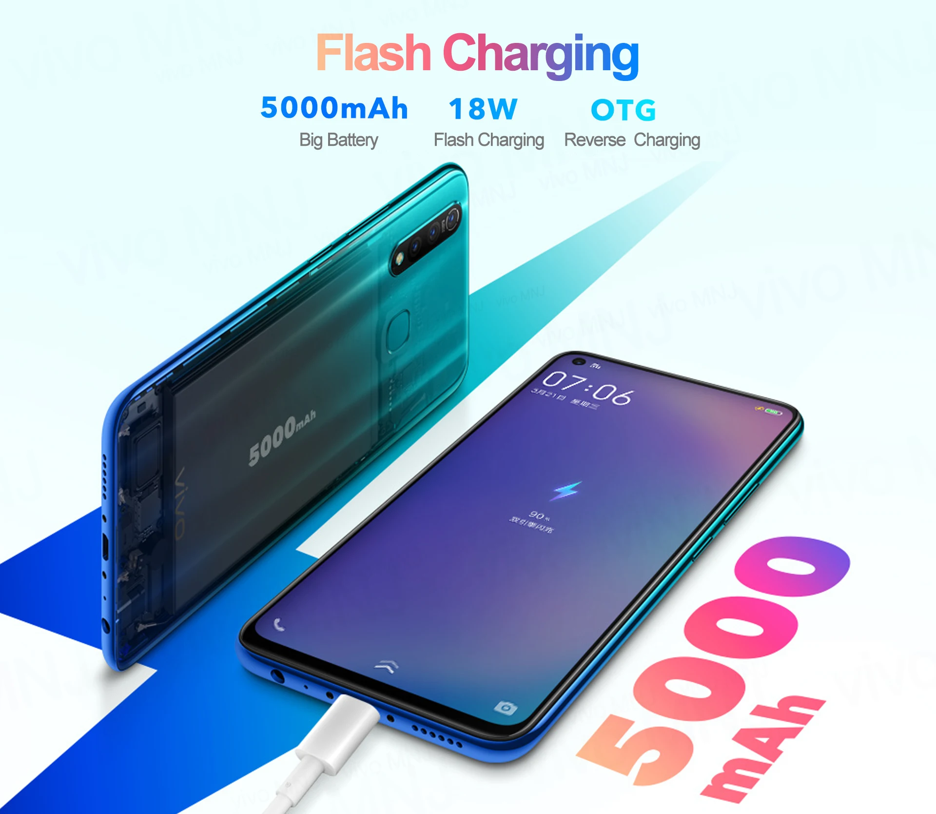 Vivo Z5x смартфон Celular Snapdragon710 5000 мАч большой аккумулятор 6,5" экран 6 ГБ 64 Гб 16 МП камера Android 9 мобильный телефон