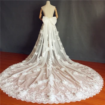 

Removable Tailing 2020 New Mrs Win Luxury Lace Embroidery Detachable Tailing Back Pin Fixed 2.5m Long Universal Tailing