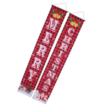 

1 Set Creative Christmas Door Curtain Hanging Christmas Banners Festive Couplet