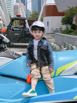 

Children Denim Jacket Boys Korean Fashion Coat Boy Western Style Spring Baby Boom chun qiu kuan Jacket Children's Clothing