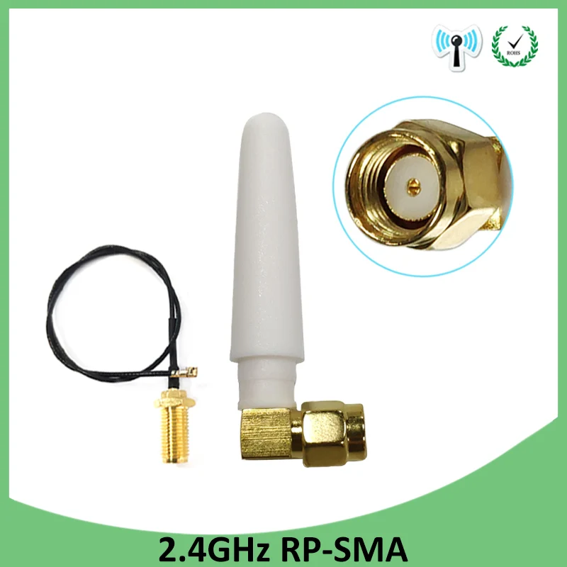 

2pcs 2.4GHz WiFi Antenna 2dBi Aerial RP-SMA Male Connector 2.4 ghz antena wi-fi +21cm PCI U.FL IPX to SMA Male Pigtail Cable