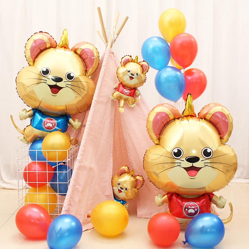 Воздушные шары из алюминиевой фольги Bailey mouse с днем рождения, вечерние украшения, воздушные шары из