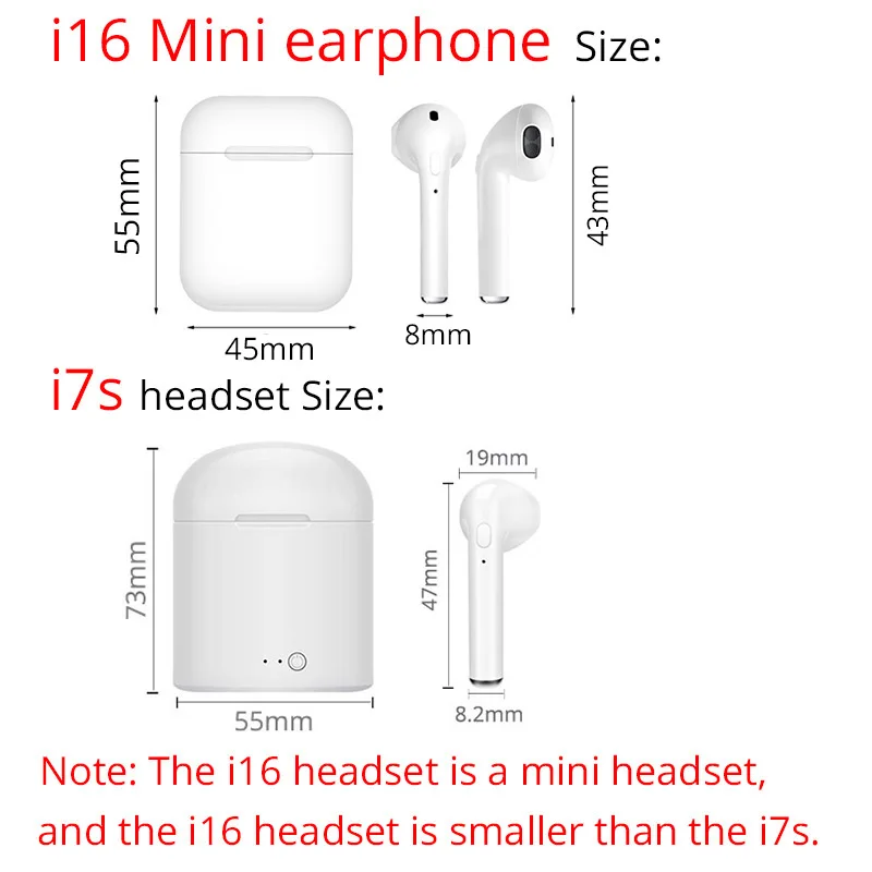 I16 TWS Мини Bluetooth 5,0 наушники i7s Беспроводная гарнитура спортивные наушники PK i10 i12 i13 i14 i15 i60 i80 для всех телефонов