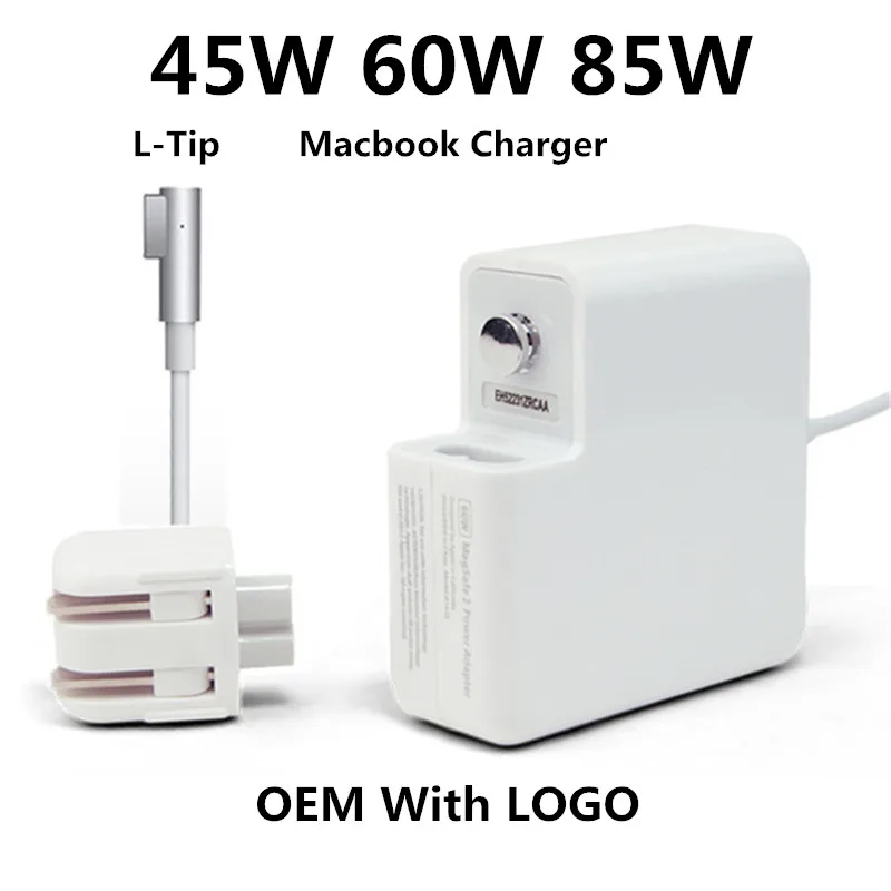 

OEM With LOGO 45W 60W 85W MagSaf* L-Tip Notebook Laptops Power Adapter Charger For Apple Macbook Air Pro 11 13 15 17 Inch
