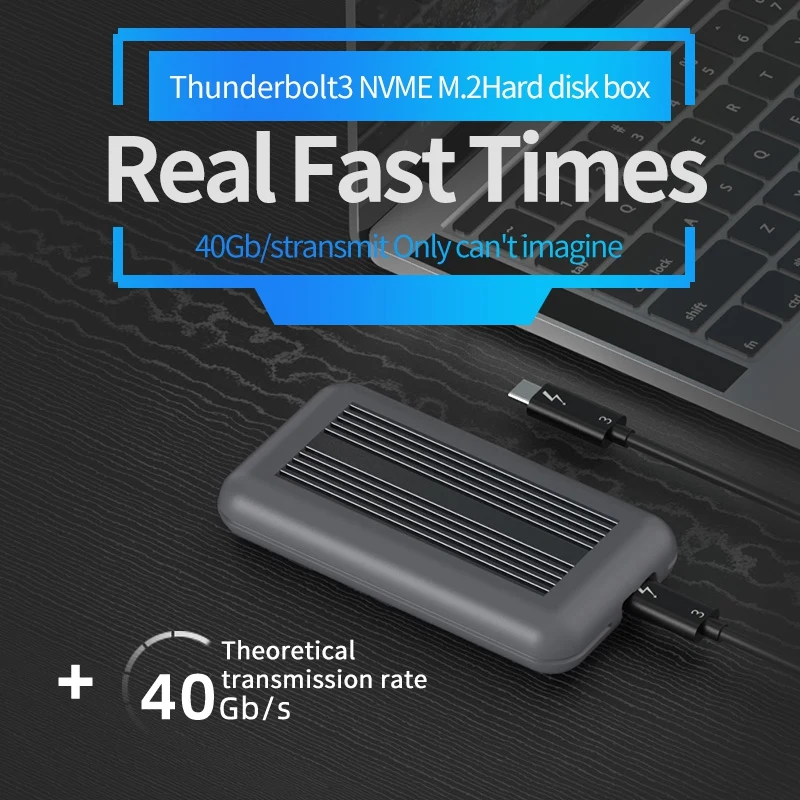 Корпус для SSD накопителя Thunderbolt 3 M.2 NVME внешний корпус из алюминия с интерфейсом USB 1