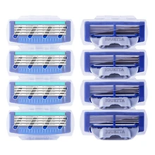 IGUETTA  New trendy Men's Manual Razor Blades Are Sharp Green 4pcs Replacement Set Shaving Knife Facial Trimmer Ultra-thin blade