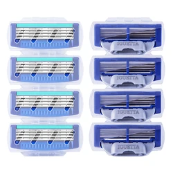 IGUETTA  New trendy Men's Manual Razor Blades Are Sharp Green 4pcs Replacement Set Shaving Knife Facial Trimmer Ultra-thin blade