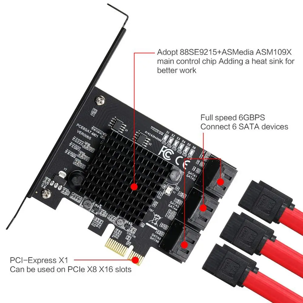 PCIe To SATA3 0 Controller Expansion Card 6 Or 8 SATA Cables Support For WIN XP 3