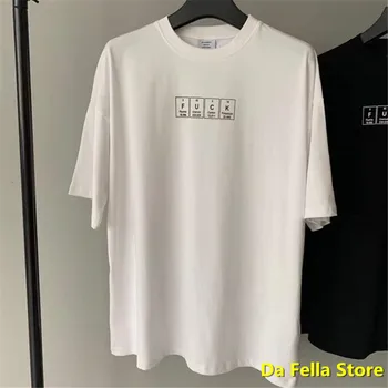 

Black/White VETEMENTS Chemical Fucks T-shirt Chemical element font Print VETEMENTS T-shirts Back embroidery Logo VTM Tee Tops
