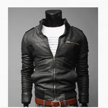 Новая мода осень мужская кожаная куртка плюс размер 3XL черный коричневый мужской воротник-стойка ПУ пальто кожаные байкерские куртки