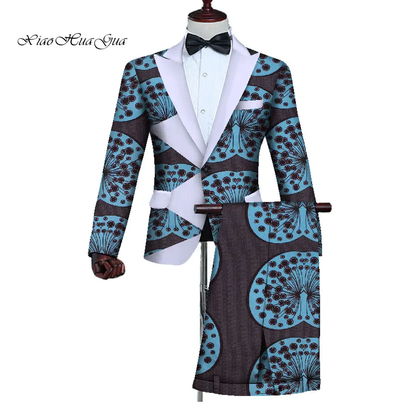 Плюс размер, на заказ, мужские брючные костюмы, африканские Свадебные Мужские наряды, повседневные мужские костюмы, 2 peiece, пиджак+ брюки, WYN727 - Цвет: 17