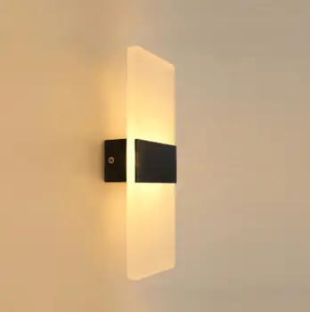

HAIXIANG LED Foyer Wall Sconce Aluminum Brushed Acrylic Wall Light Hallway Lamp Stairwell