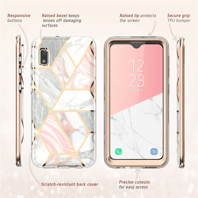 Чехол для samsung Galaxy A10e( выпуск) i-Blason Cosmo Full-блеск для тела мраморный бампер чехол со встроенным протектором экрана