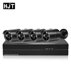 HJT H.265 IP камера 2.0MP POE 48 в 4CH комплект видеонаблюдения ip-камера 8CH NVR набор камеры видеонаблюдения Открытый Onrif 2,1 P6Spro