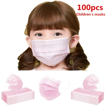

24h Fast Shipping Disposable Child Mask Children Face Mask 50pcs / 100pcs 3-layer Disposable Non-woven Kids Protection Masks
