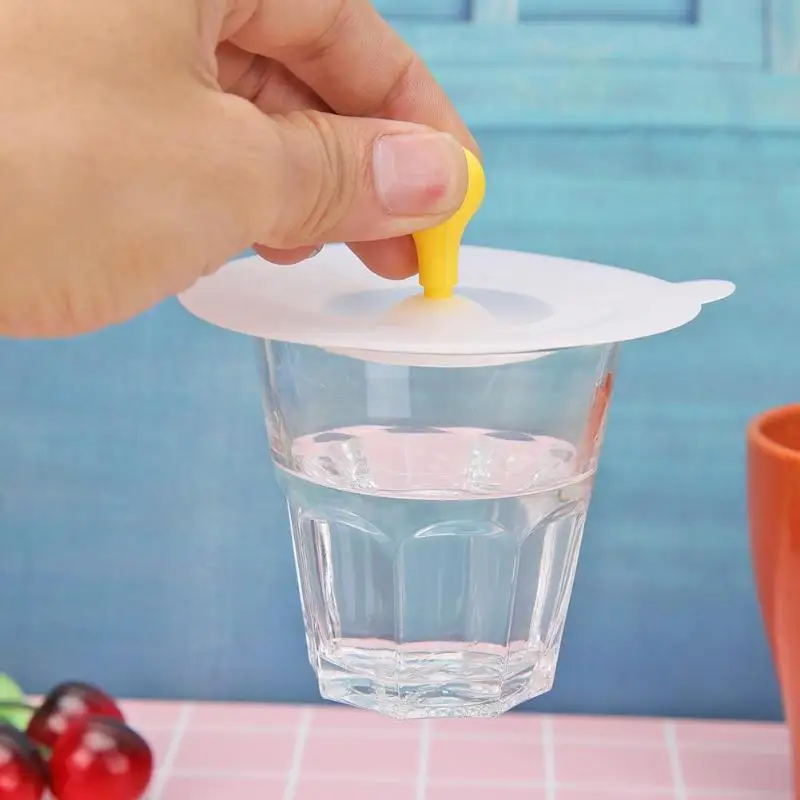 Silicone Cup Cover Tea Cup Suction Reusable Heat Resistant Sealed Cups Lid Cap High Temperature And Low Temperature Resistance
