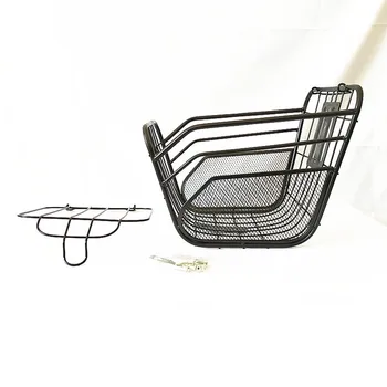 

2020 bicycle Basket Front And Rear Iron Basket Storage Basket With Cover For Electric Bicycles fashion bicyclke accessories