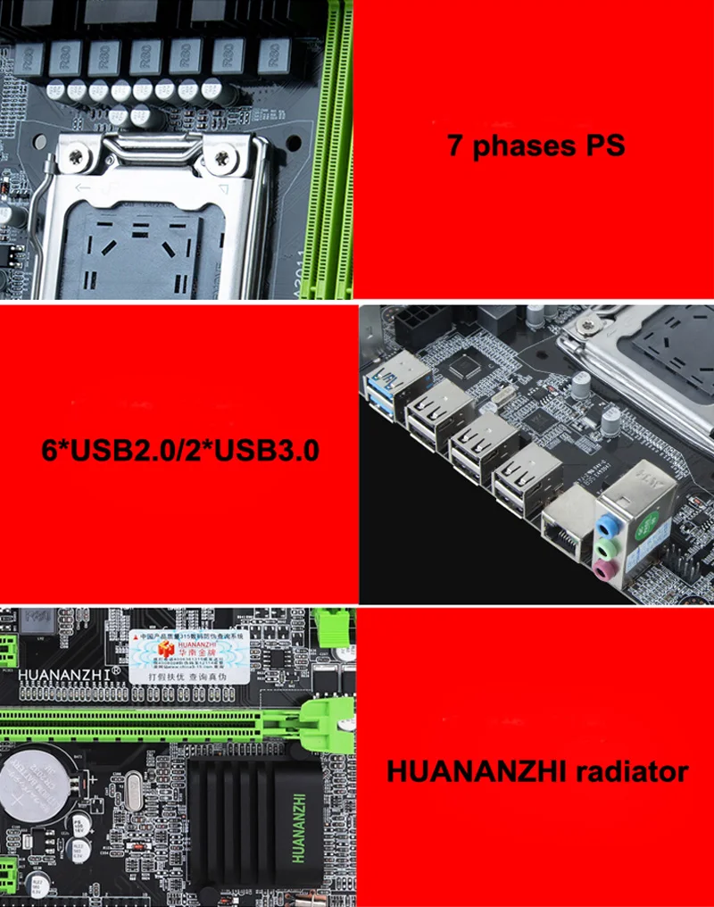 DIY сборка ПК бренд HUANANZHI X79 материнская плата скидка материнская плата с процессором Intel Xeon E5 2670 C2 USB3.0 SATA3.0 качество A