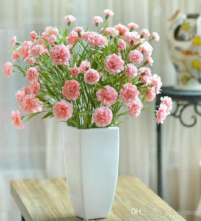 Artificial carnations artificial silk flower carnation mother's gift home deco Happy mother's day realcarnation nylon flower