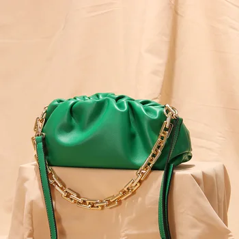 

2020 New Soft Leather Thick Chain Cloud Bag Female Fashion Shoulder Bag Casual Messenger Bag Luxury Handbags Designer Channels