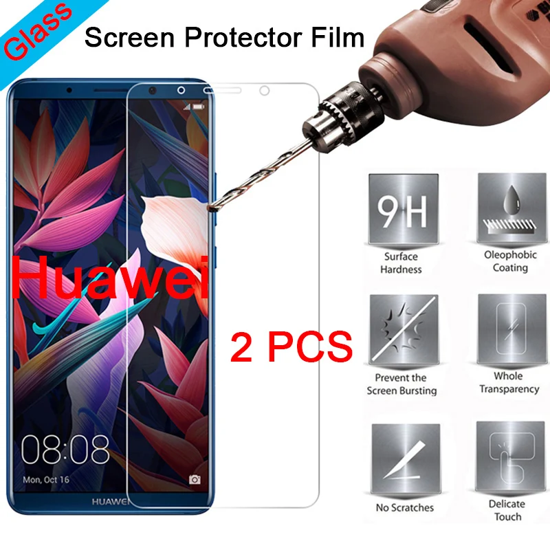 

2PCS Phone Tempered Glass for Huawei Mate 30 Lite 10 Pro 9H HD Screen Protector Protective Film for Huawei Mate 20 Lite 7 8 9