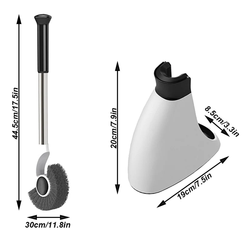  Stainless Steel Handle Toilet Brush Holder Floor-Standing Bathroom Accessories with Base Wc Decorat
