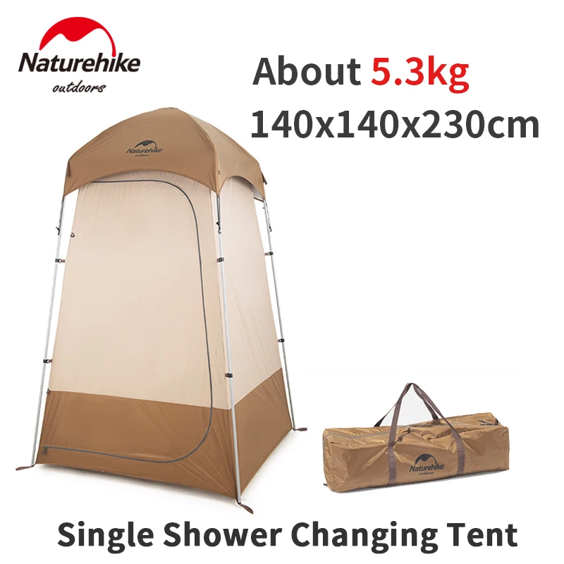 Naturehike Camping Single Shower Tent 210T Sunscreen Portable Outdoor Travel Changing Room Internal Hook Can Hook 20L Water Bag