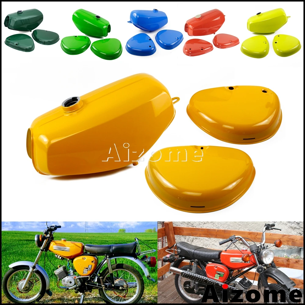 Retro Motorcycle Fuel Tank For Simson S50 S51 S70 S 50 S 51 S 70 Fuel Oil Tank 200200 w/ Side Covers Green Orange Blue Yellow