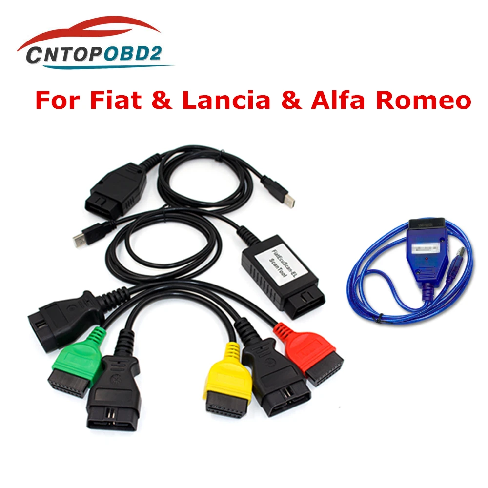 Диагностические кабели OBD для Fiat ECU Scan адаптеры FiatECUScan + MultiECUScan / Alfa Romeo Lancia OBD2