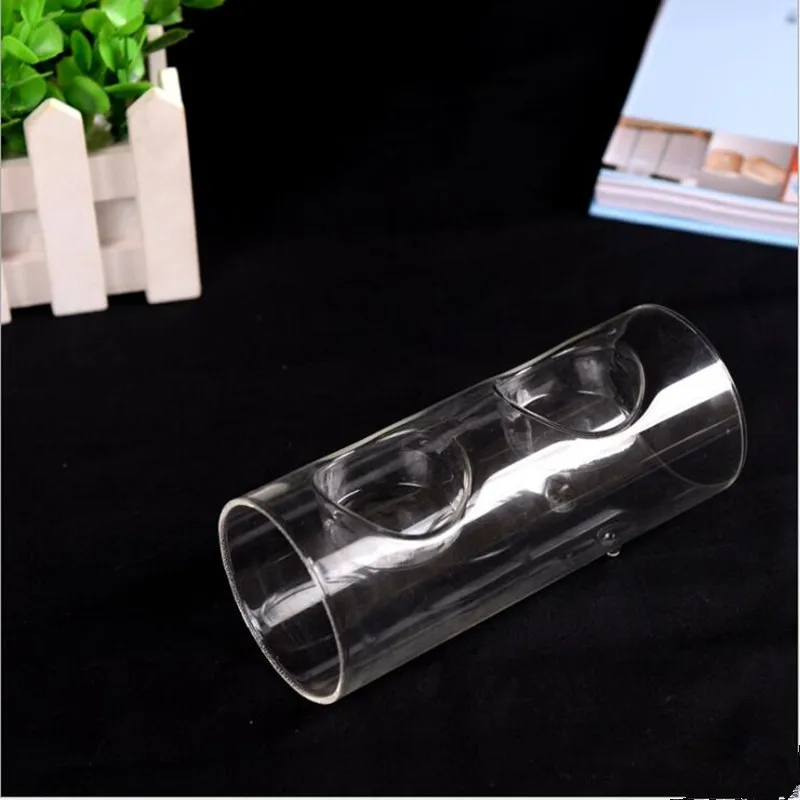 Candlelight Dinner Romance Two Holes Glass Candle Holder Home Decoration Wedding Event Decorative Props Friend Gift