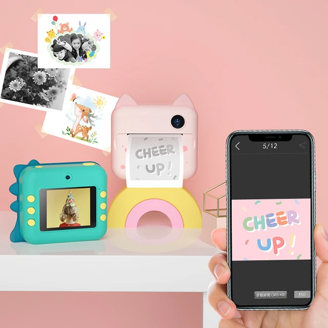 Children Instant Print Camera 12MP Children Digital Camera Toys Cartoon 1080P HD Video Photo Thermal Dual Camera With Kids Gift 2
