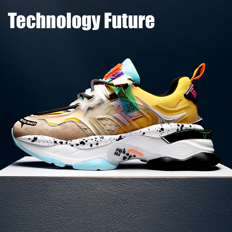 

Macvise 2019 New Fashion Women Vulcanized Shoes Platform Sneakers Superfine Fiber Chunky Sneakers Lovers Street Dad Shoes