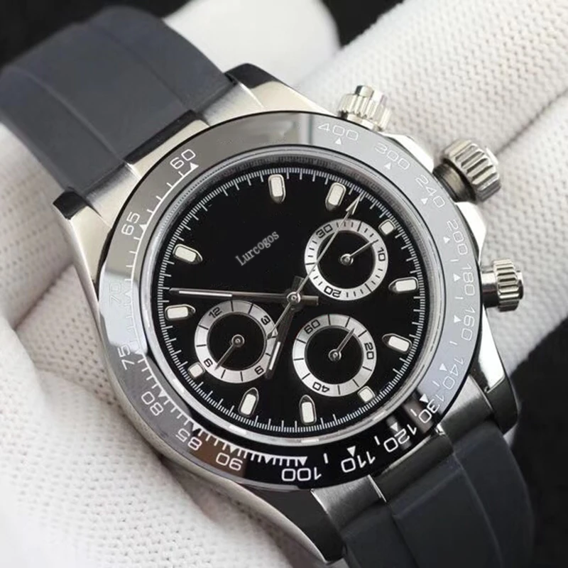 

AAA quality day watch tona automatic ceramic bezel rubber strap all small dials works silver watches 16233