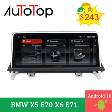 AUTOTOP 10.25 "IPS אנדרואיד 10.0 רכב DVD GPS רדיו עבור BMW X5 E70 X6 E71 2007 2013 CCC/CIC מערכת ניווט אוטומטי רכב מולטימדיה
