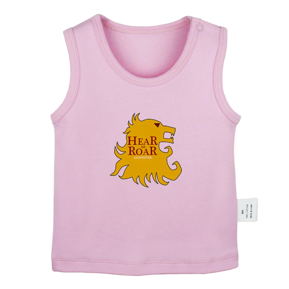 JcBabyYV2194P Игра престолов, Дом Ланнистеров Кастерли, рок, Hear Me Roar, для новорожденных, Детские майки футболки без рукавов для малышей, Одежда для младенцев - Цвет: JcBabyYV2194P