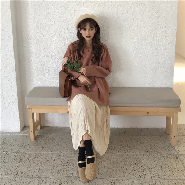 Женские свитера осень зима Sueter Mujer уличная Harajuku Kawaii пуловер с длинным рукавом Топы большого размера вязаный свитер