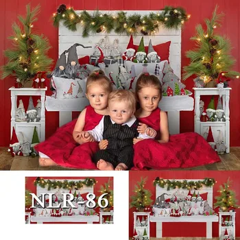 

Christmas Tree Fireplace Candles Lights Stars Bells Photography Backdrops Photographic Backgrounds New Year Photophone