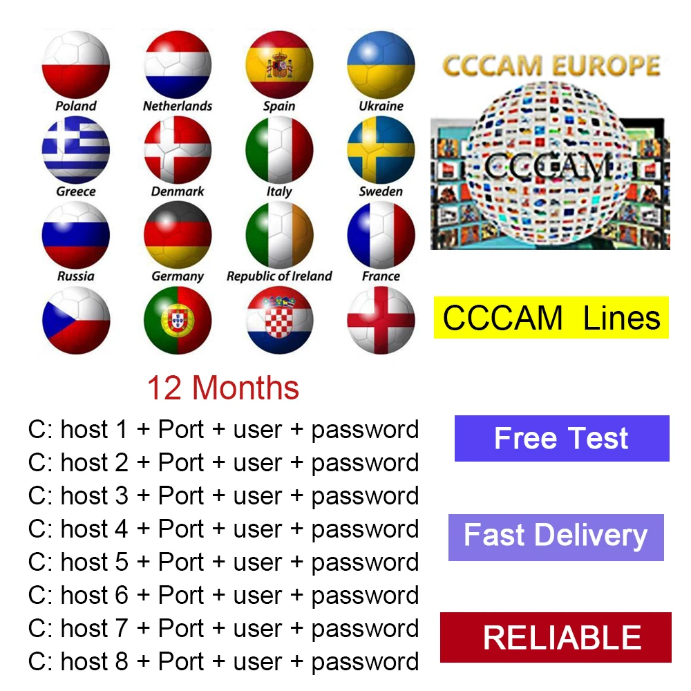 

Europe Cccam Server HD Cccam Cline for 1 year cline Germany Work for DVBS2 HD Satellite Receiver for Spain Portugal