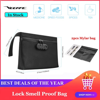 

Veeape Smell Proof Bag Storage Combination Lock Durable Container Pouch Stash Bag for Electronic Cigarette Case Travel Bags