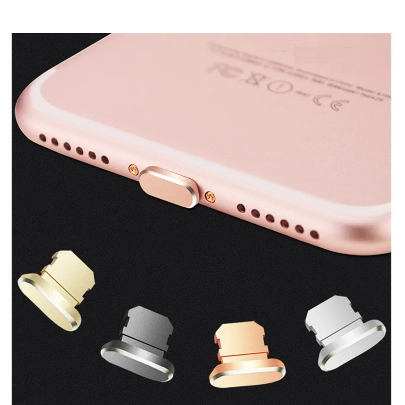 Metal Dust plug Charging Port Dust Plug for iPhone 8 7 6 6S Plus Mini Dust Plug For iPhone 5 5s SE Phone Accessories